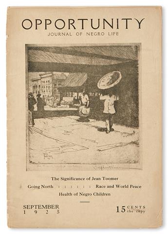 (LITERATURE AND POETRY--PERIODICALS.) NATIONAL URBAN LEAGUE. A broken run of 54 issues of Opportunity Magazine, from 1925 to 1946.